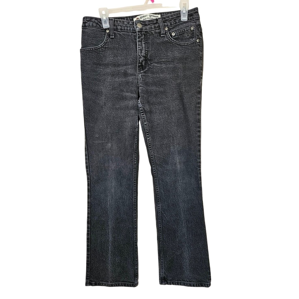 Harley Davidson Motorcycle Black Bootcut Jeans Women's Size 8